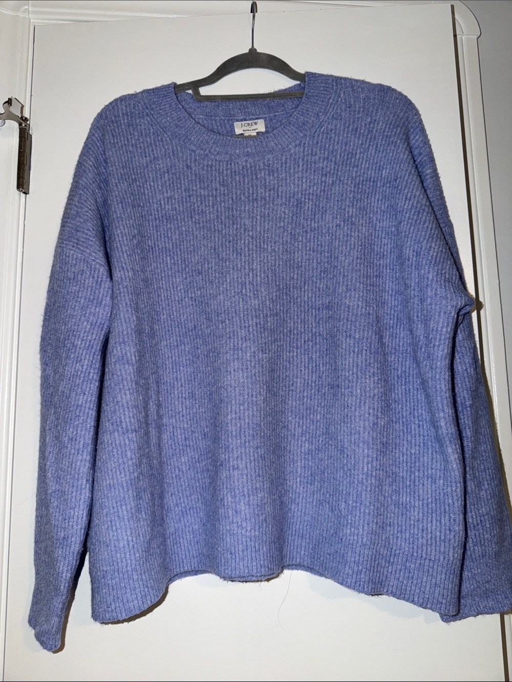 J. Crew Ribbed Crewneck Purple Sweater